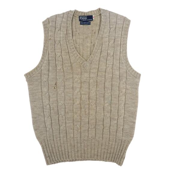 Vintage 90s Polo Ralph Lauren Wool Knit Sweater Vest Medium - Picture 1 of 5